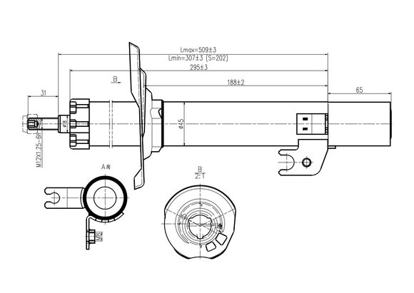 Imagen de AMORTIGUADOR DELANTERO IZQUIERDO BYD F0 2008